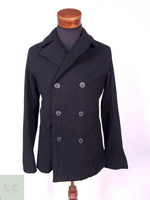Abrigo Marinero Old Navy Negro Lana Talla S