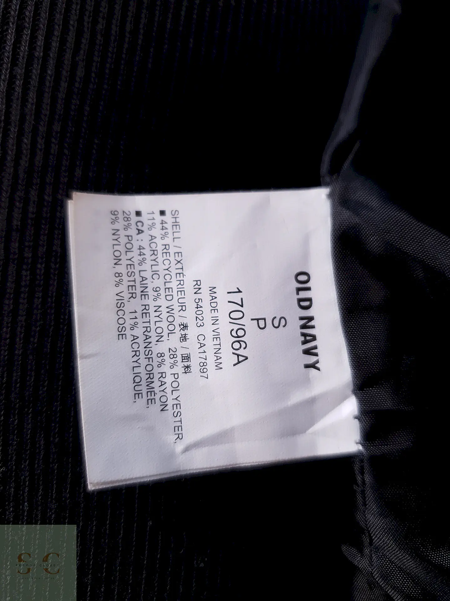 Abrigo Marinero Old Navy Negro Lana Reciclada Talla S 8