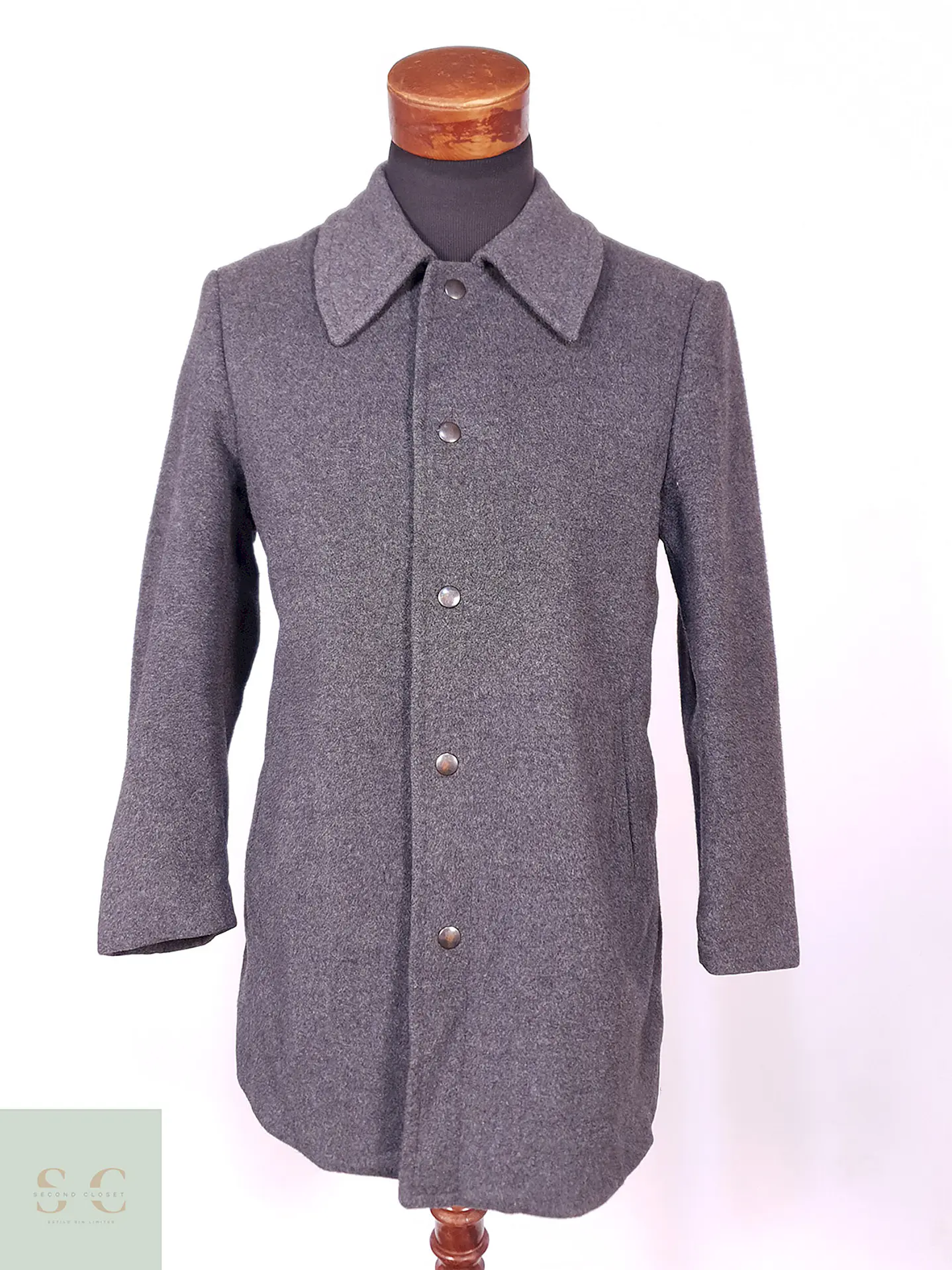 Abrigo Vintage Plomo Lana Talla SM 1