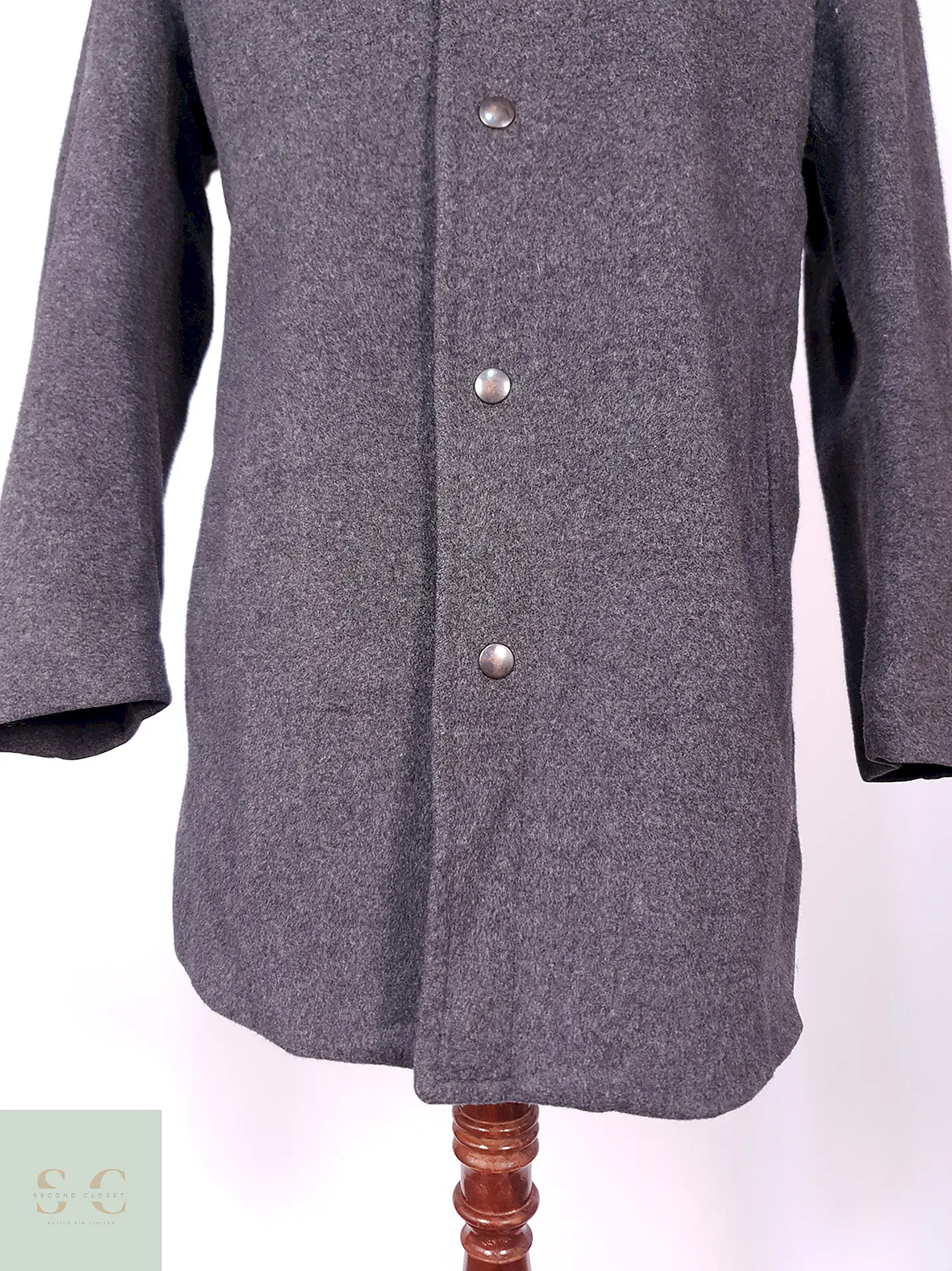 Abrigo Vintage Plomo Lana Talla SM 3