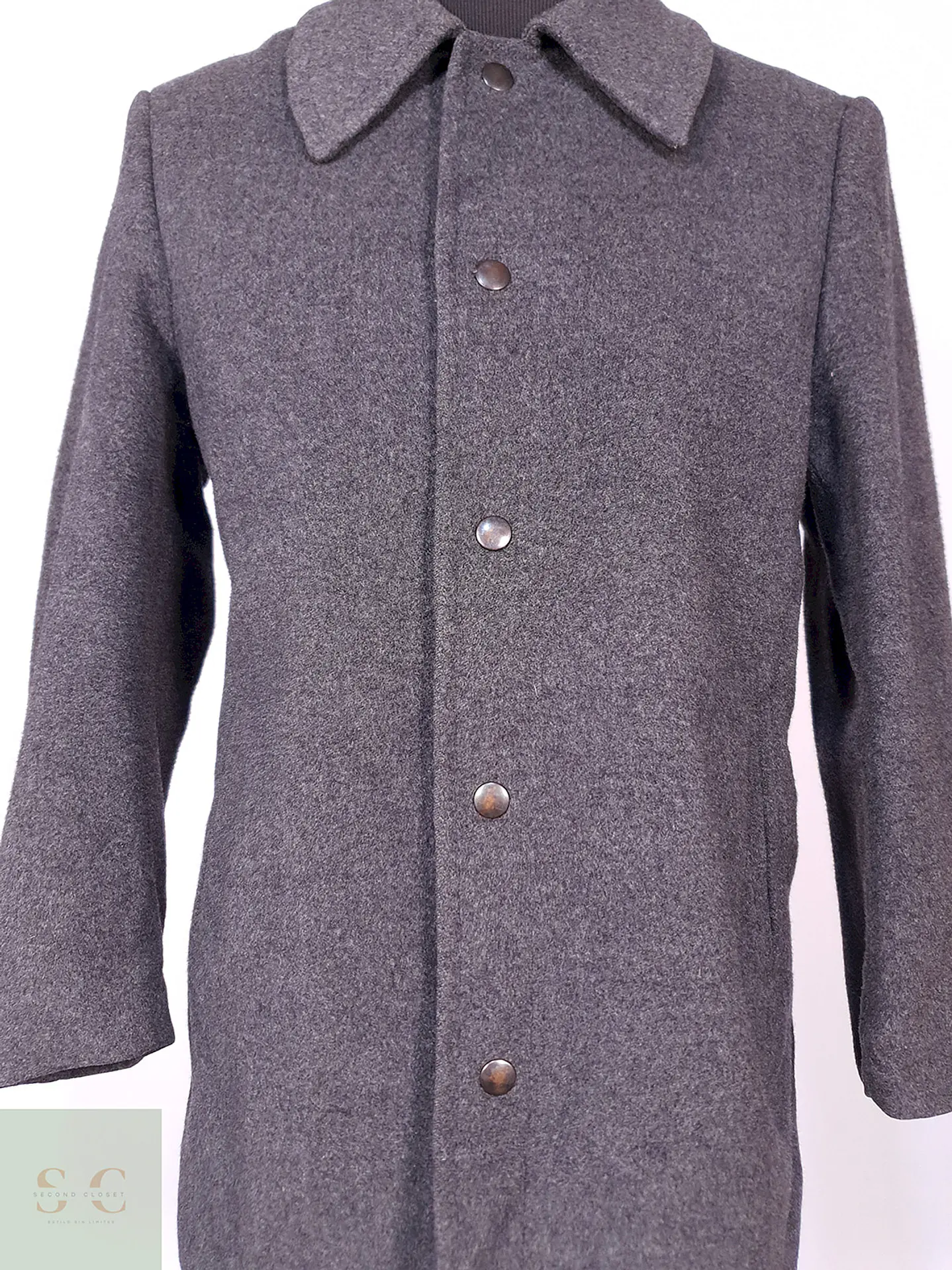 Abrigo Vintage Plomo Lana Talla SM 4