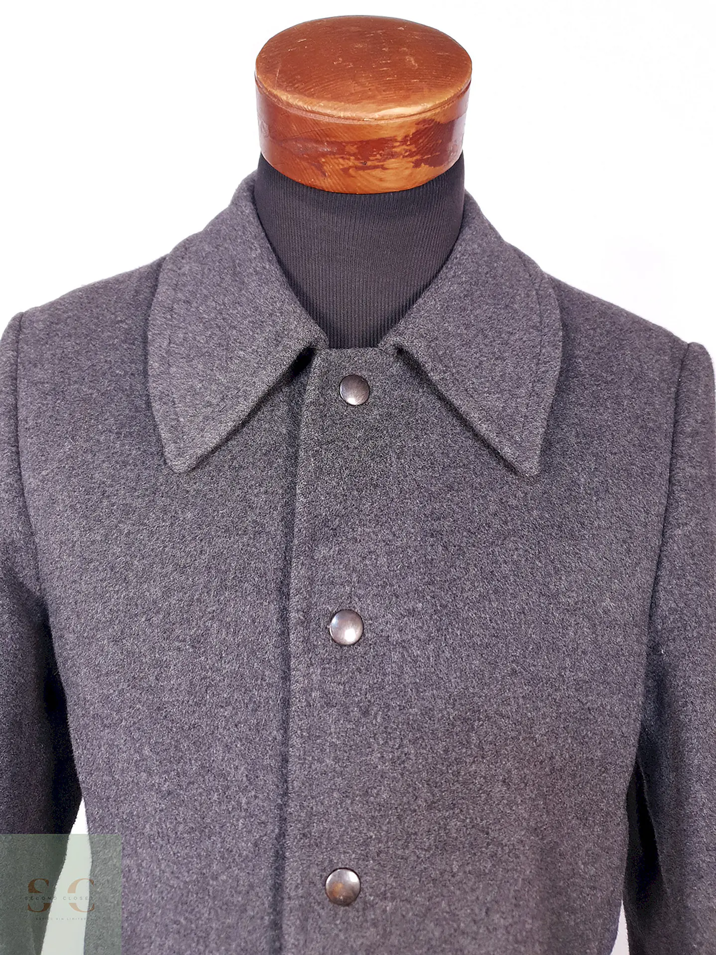Abrigo Vintage Plomo Lana Talla SM 5