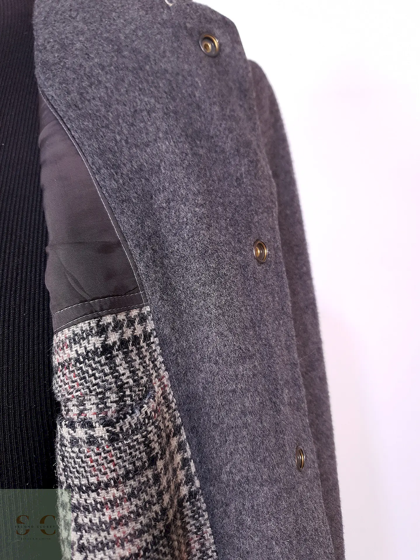 Abrigo Vintage Plomo Lana Talla SM 7