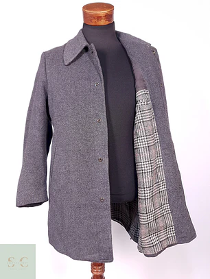 Abrigo Vintage Plomo Lana Talla SM