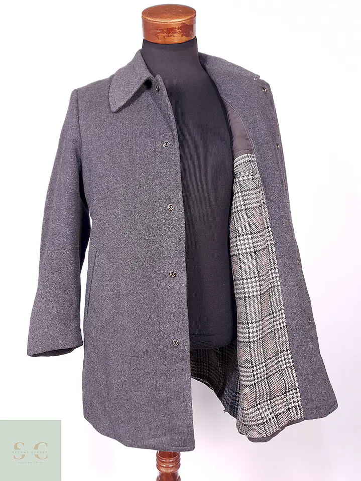 Abrigo Vintage Plomo Lana Talla SM 8