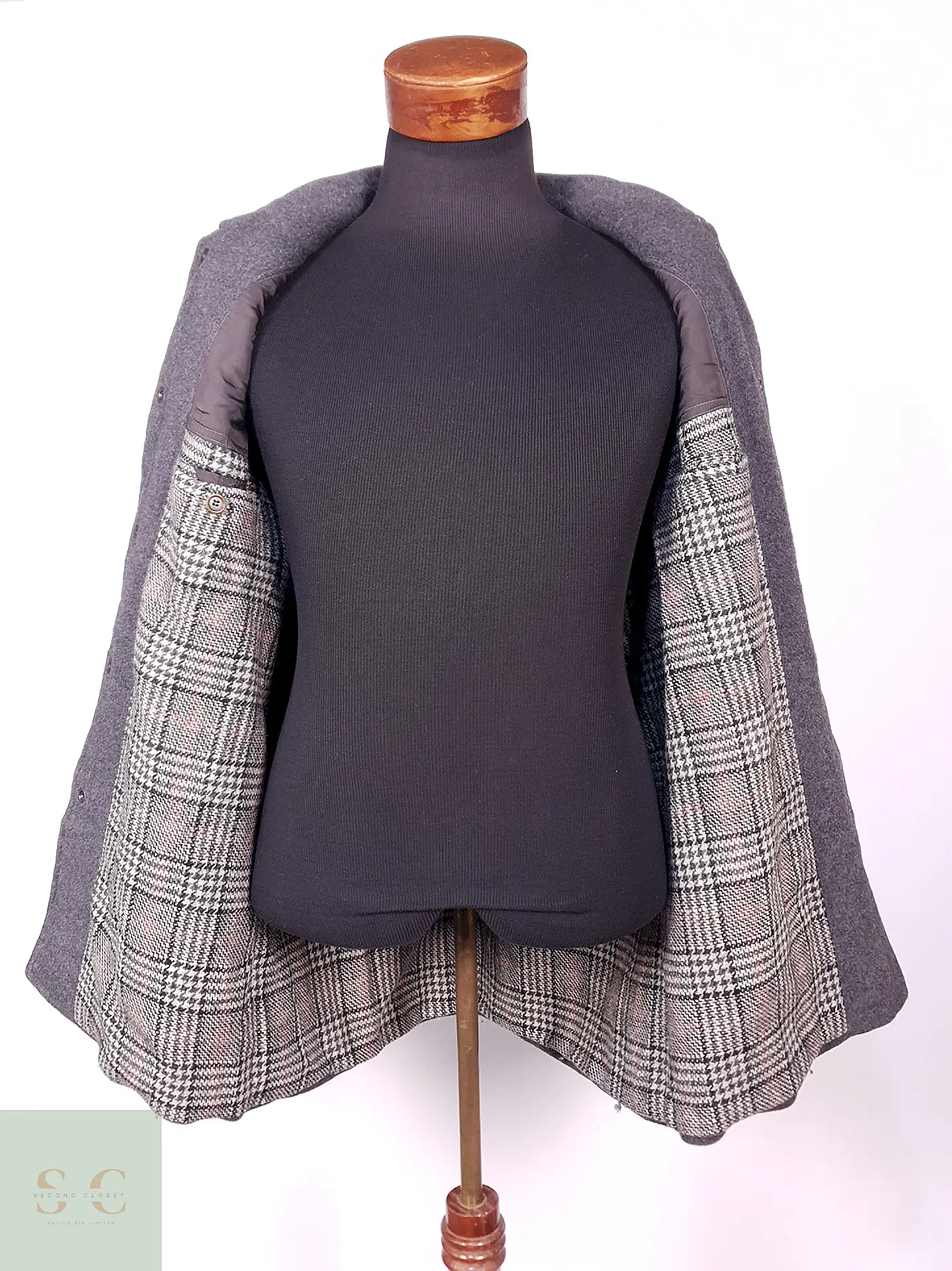 Abrigo Vintage Plomo Lana Talla SM 9