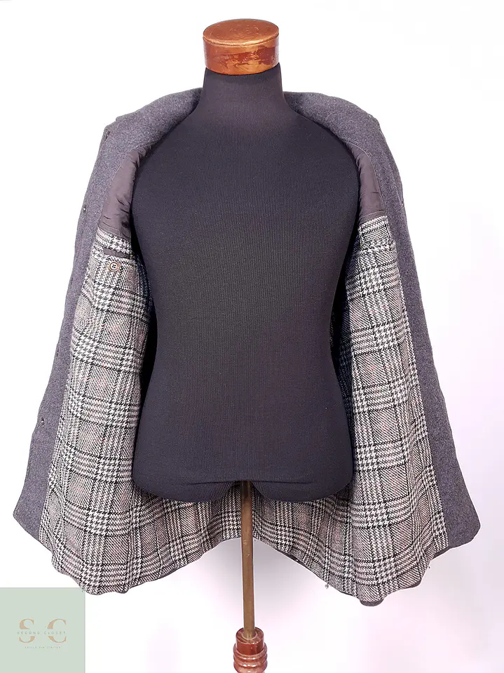 Abrigo Vintage Plomo Lana Talla SM 9
