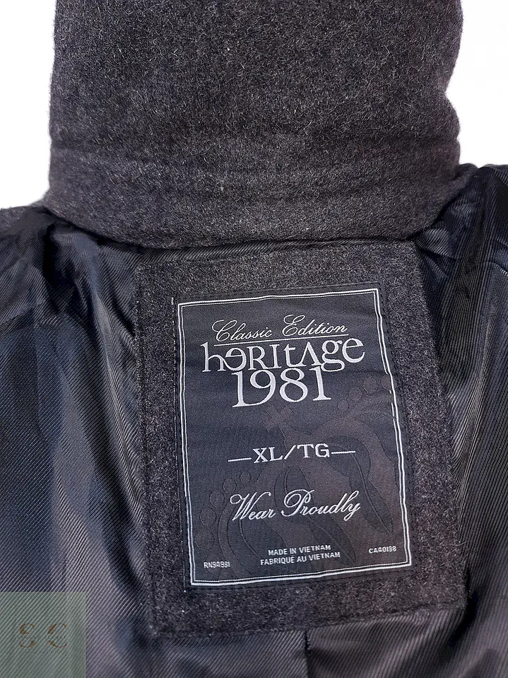 Abrigo Marinero Heritage 1981 Plomo Lana Talla L 13