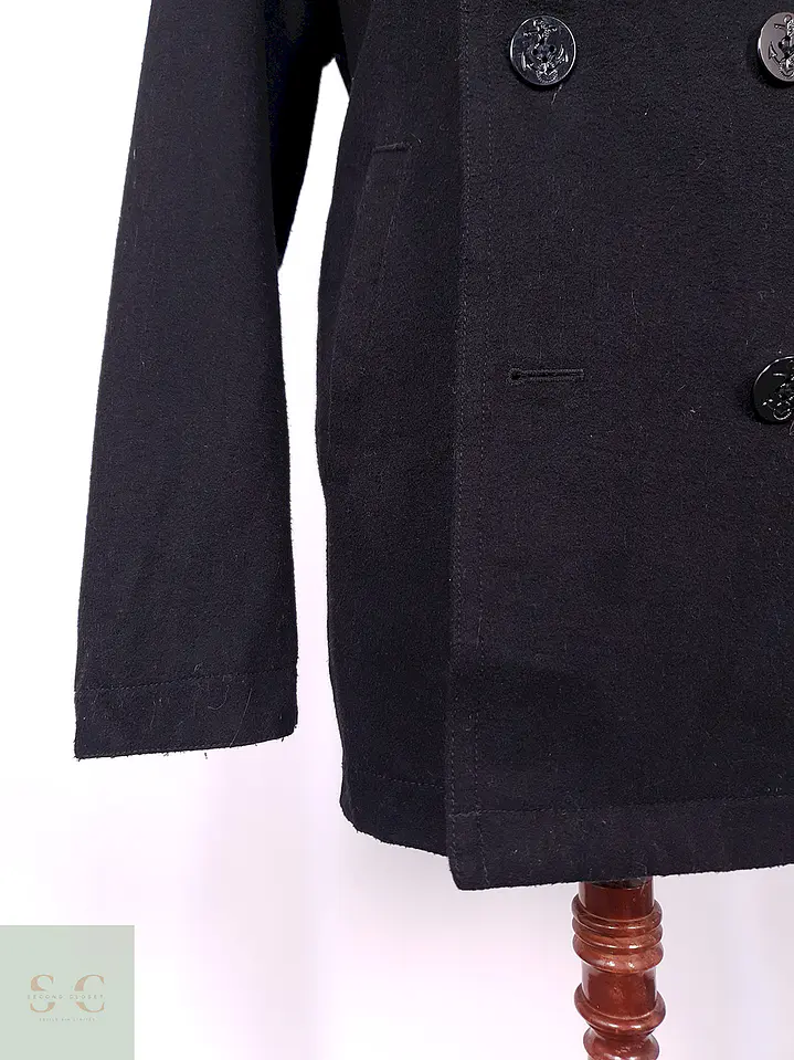 Abrigo Marinero Old Navy Negro Lana Reciclada Talla L 2