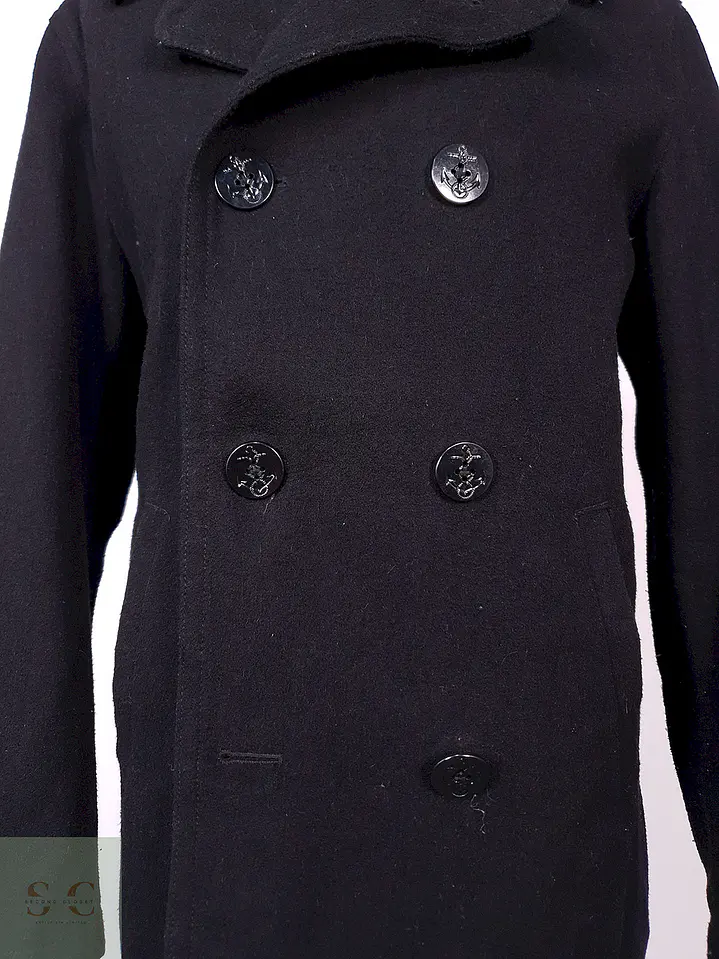 Abrigo Marinero Old Navy Negro Lana Reciclada Talla L 4