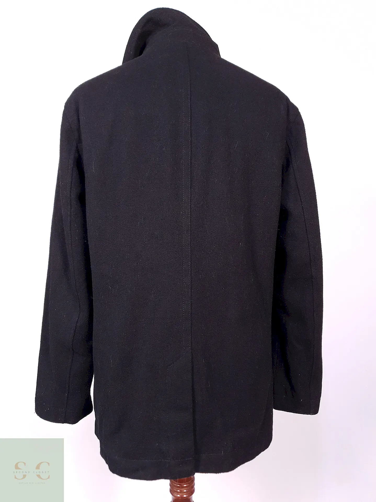 Abrigo Marinero Old Navy Negro Lana Reciclada Talla L 10