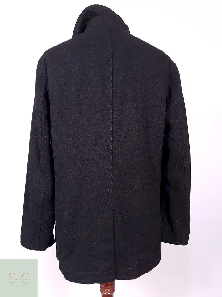 Abrigo Marinero Old Navy Negro Lana Reciclada Talla L 10