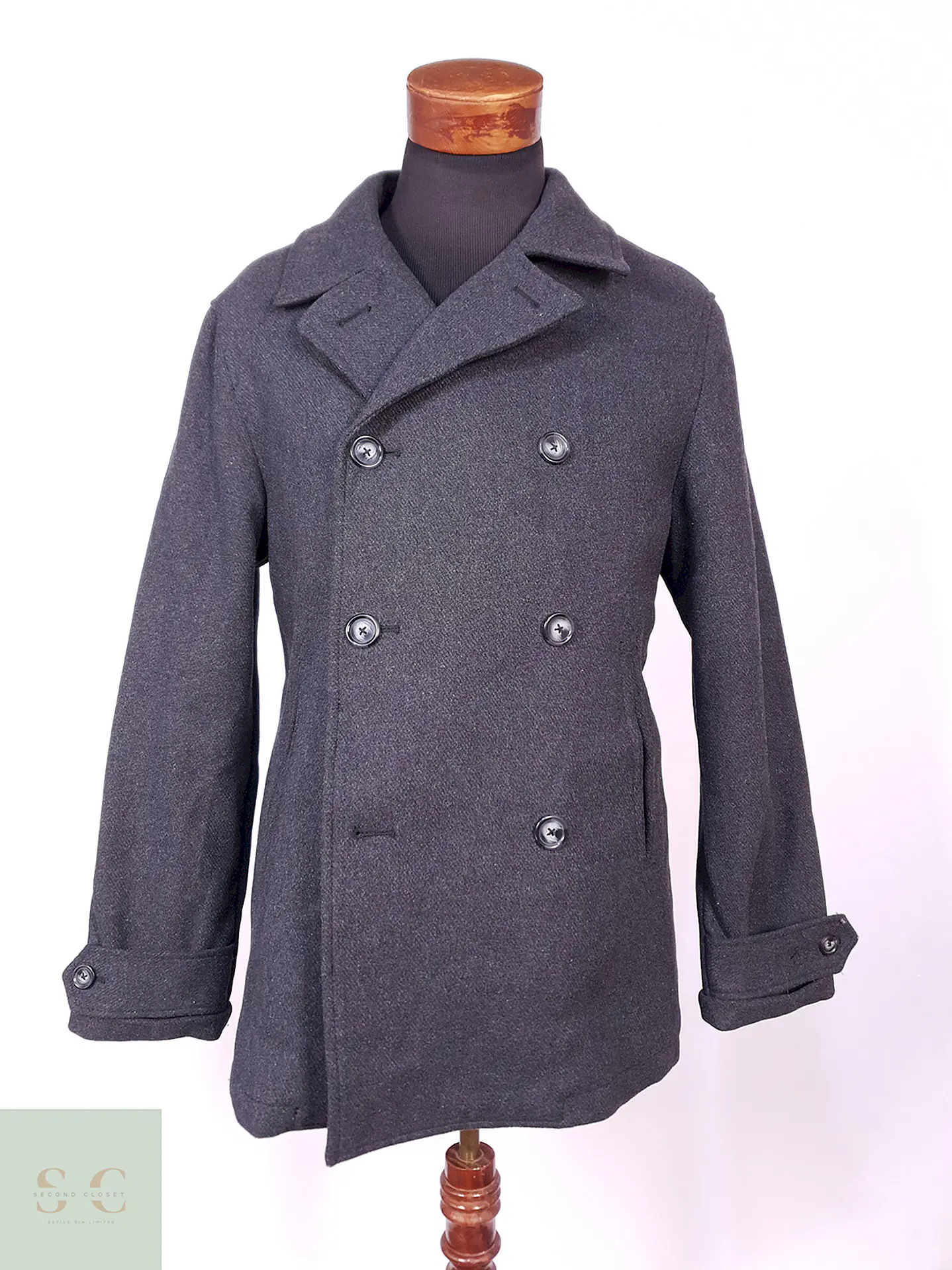 Abrigo Marinero Penguin Plomo Mezcla Lana Talla ML 1