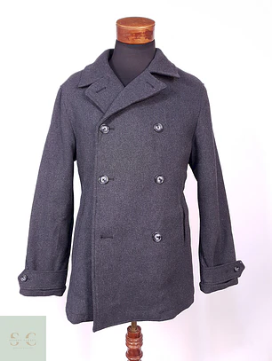 Abrigo Marinero Penguin Plomo Mezcla Lana Talla ML