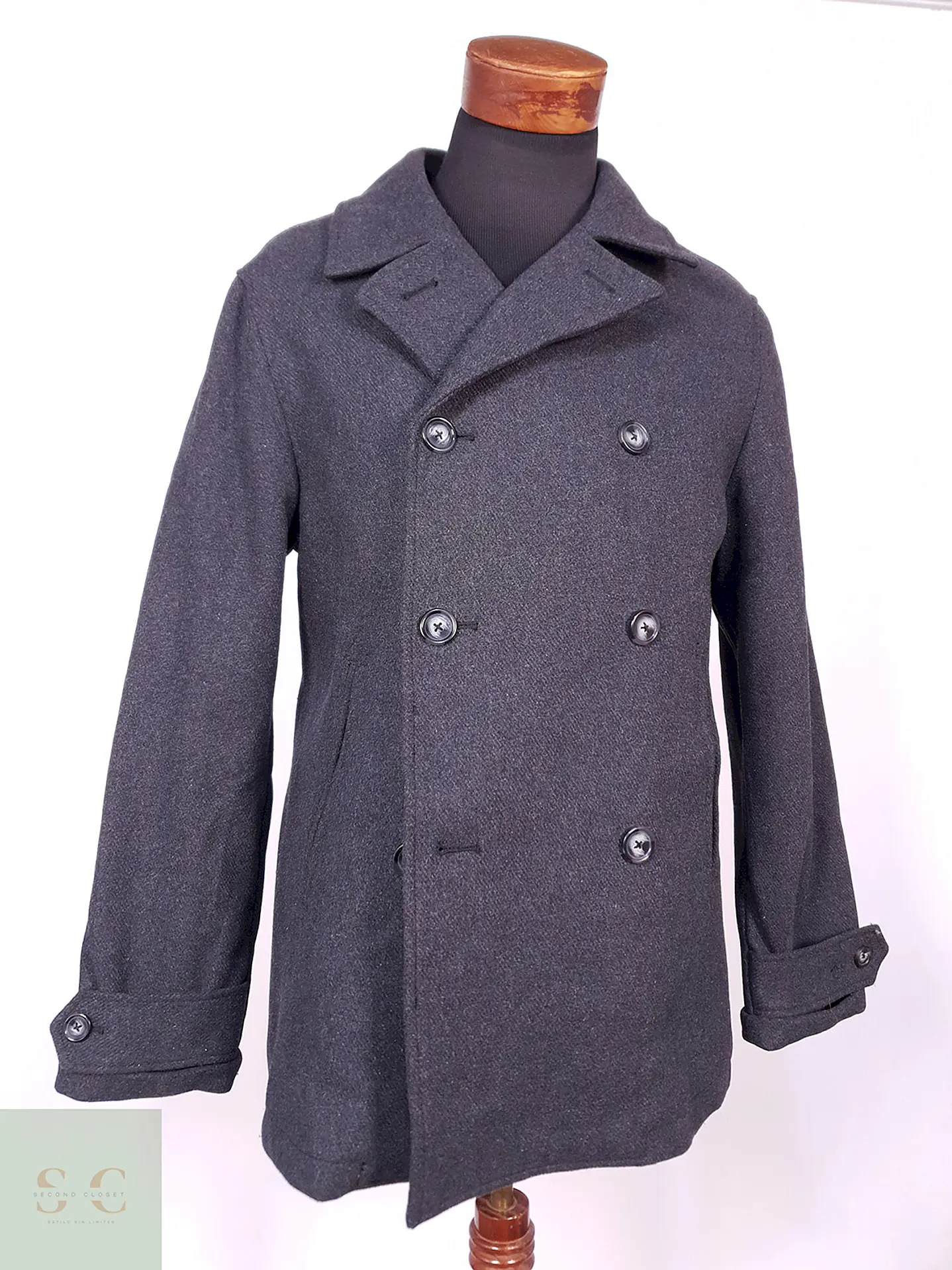 Abrigo Marinero Penguin Plomo Mezcla Lana Talla ML 2