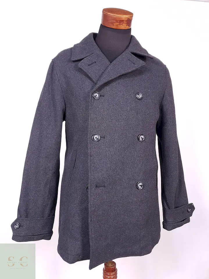 Abrigo Marinero Penguin Plomo Mezcla Lana Talla ML 2