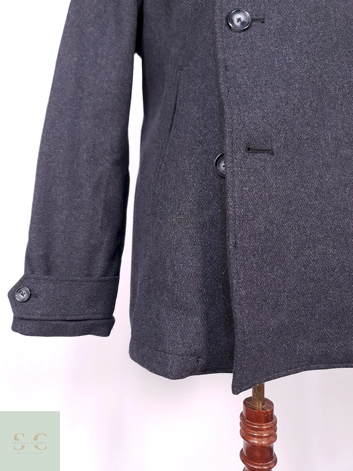 Abrigo Marinero Penguin Plomo Mezcla Lana Talla ML 3