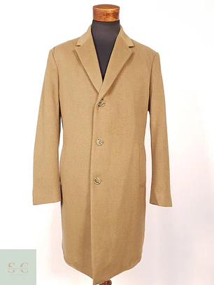 Abrigo Largo Camel Jos A Bank 70% Lana Talla XL