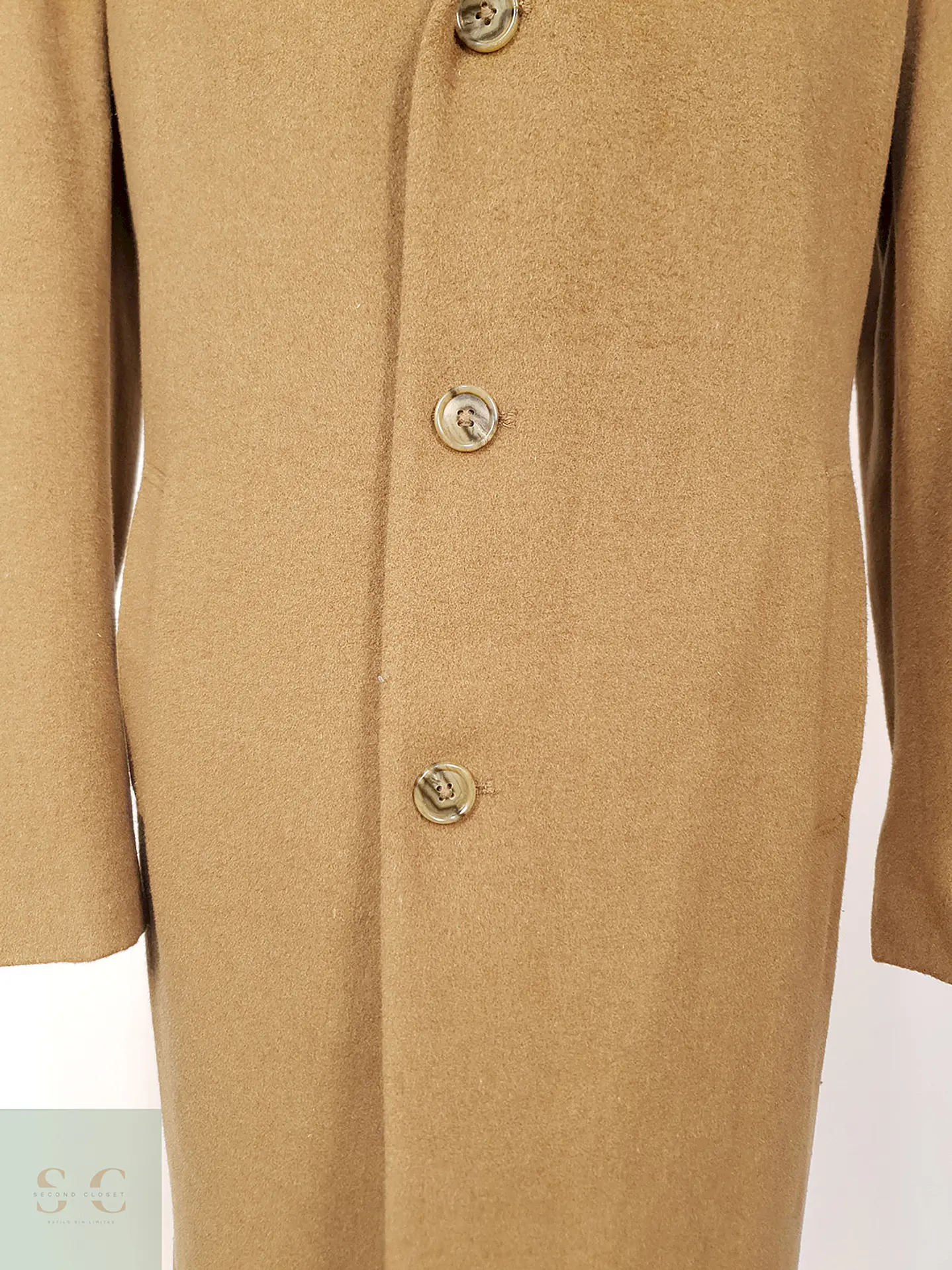 Abrigo Largo Camel Jos A Bank 70% Lana Talla XL 3
