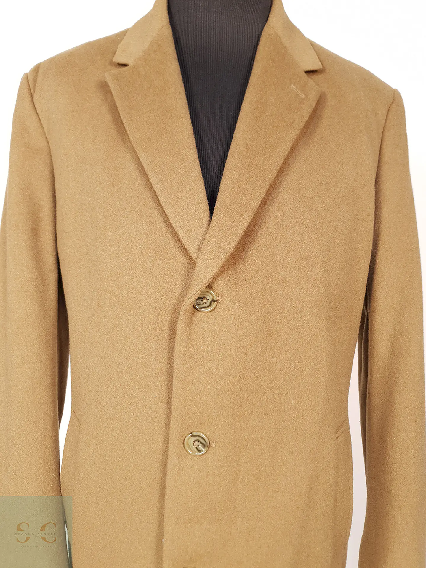 Abrigo Largo Camel Jos A Bank 70% Lana Talla XL 4