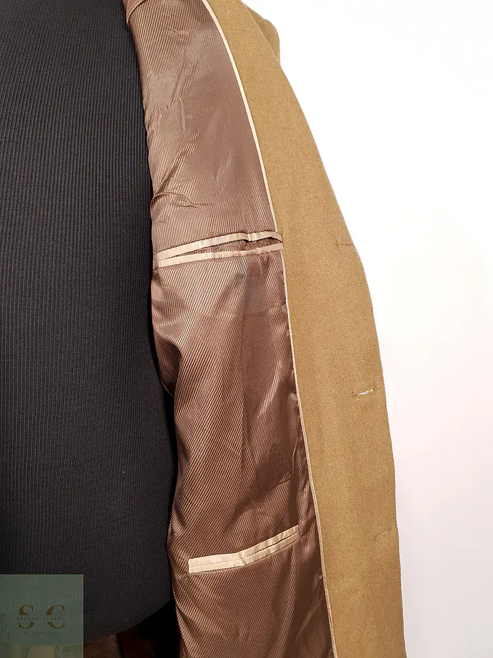 Abrigo Largo Camel Jos A Bank 70% Lana Talla XL 6