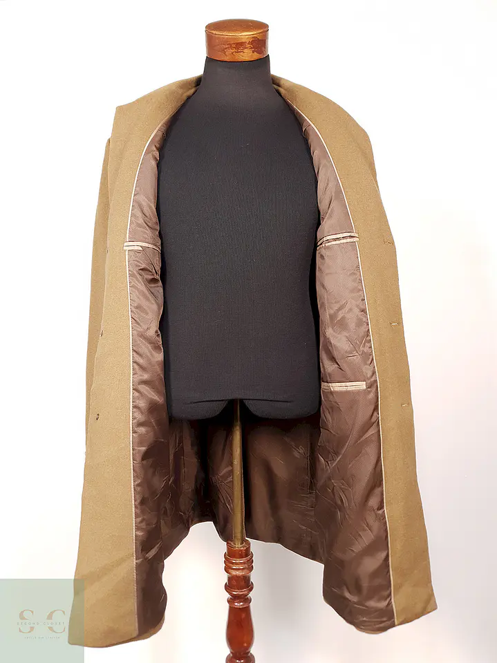 Abrigo Largo Camel Jos A Bank 70% Lana Talla XL 9