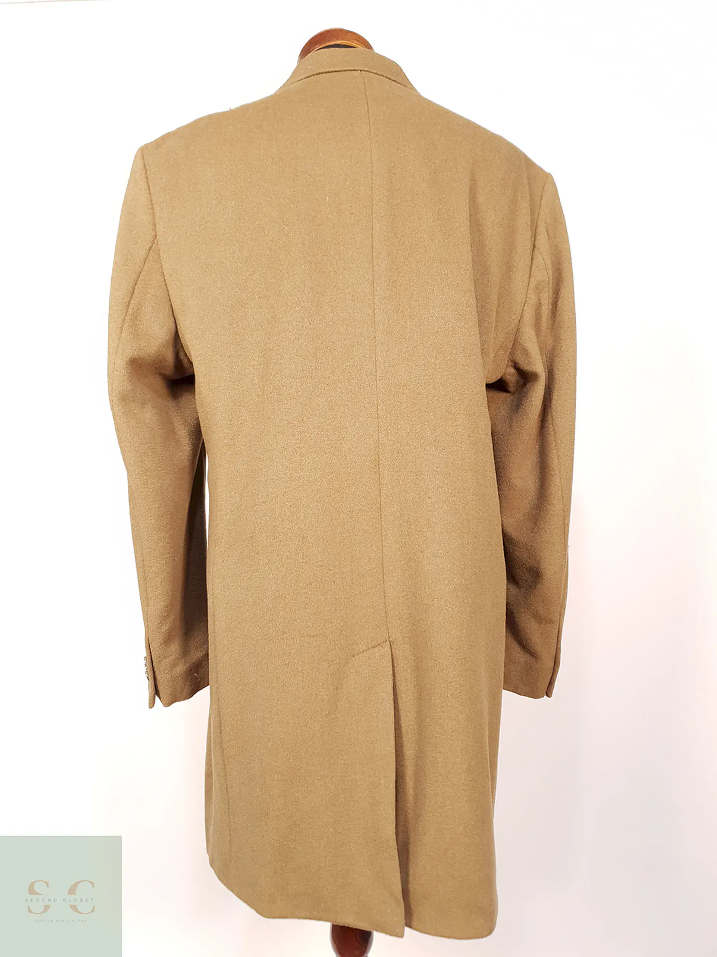 Abrigo Largo Camel Jos A Bank 70% Lana Talla XL 10