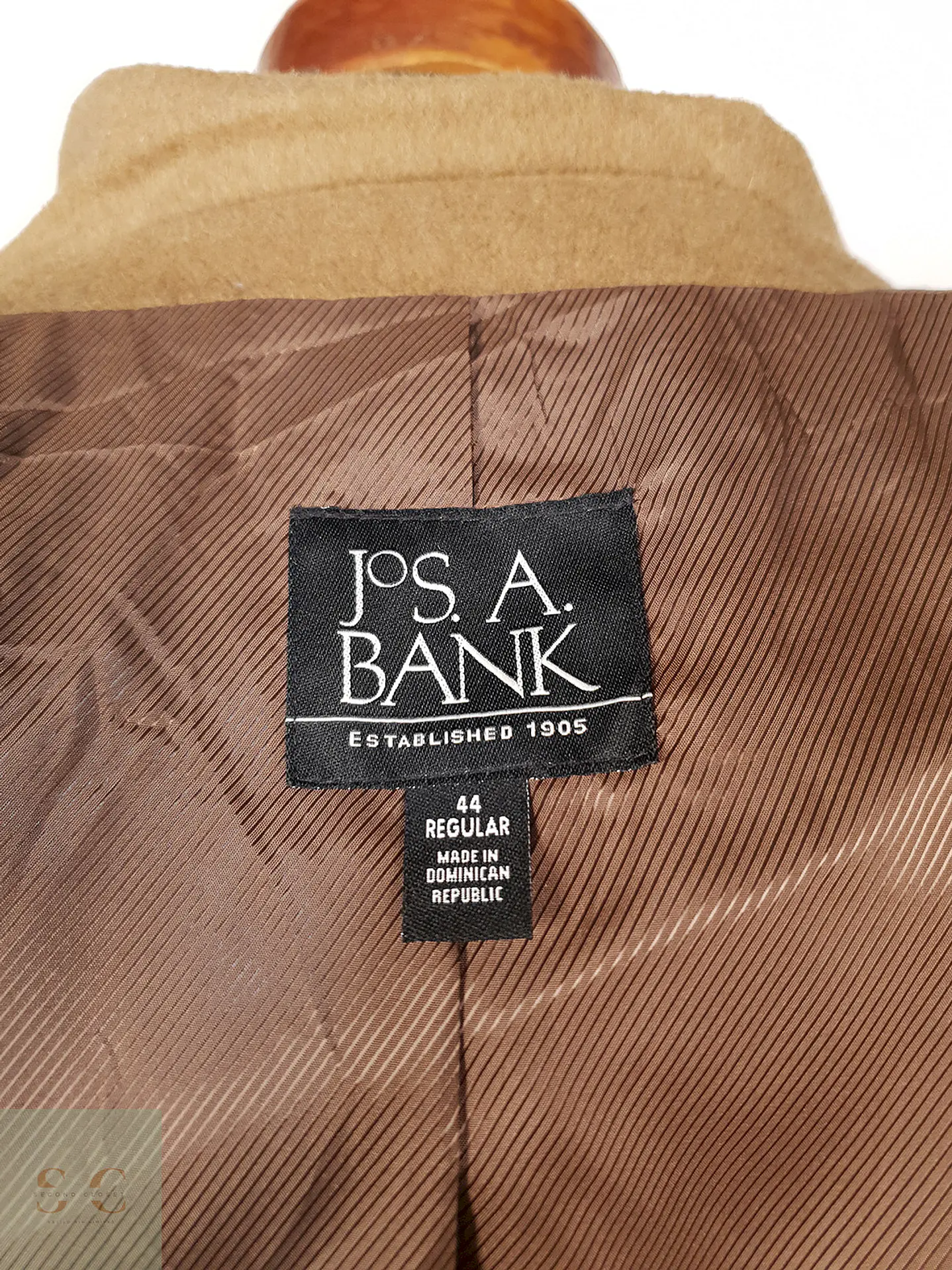 Abrigo Largo Camel Jos A Bank 70% Lana Talla XL 11