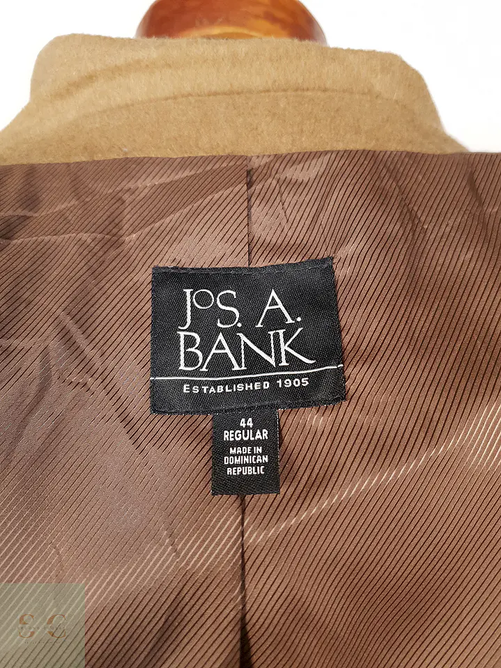 Abrigo Largo Camel Jos A Bank 70% Lana Talla XL 11