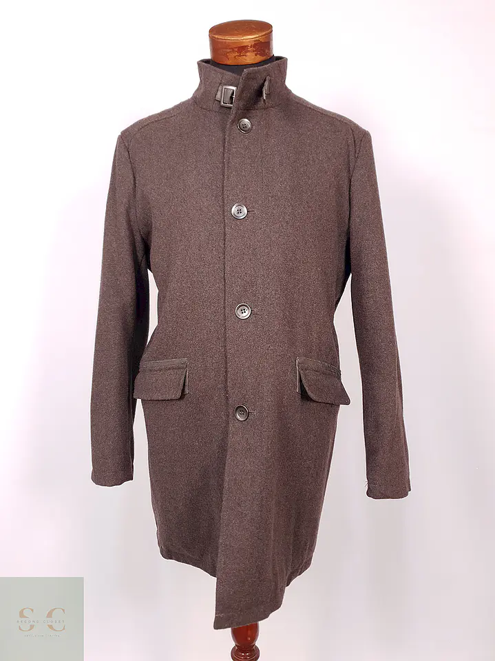 Abrigo Kenneth Cole Café Lana Talla LXL 1