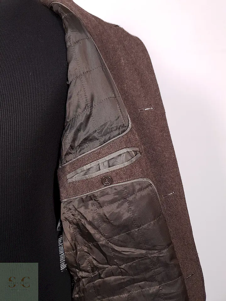 Abrigo Kenneth Cole Café Lana Talla LXL 9
