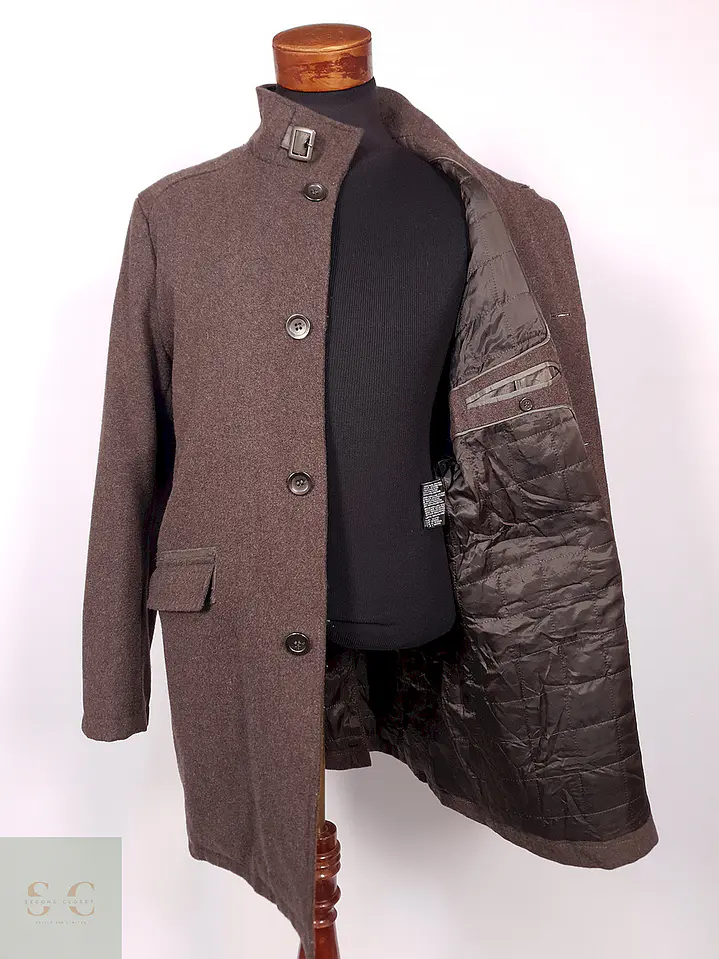 Abrigo Kenneth Cole Café Lana Talla LXL 11