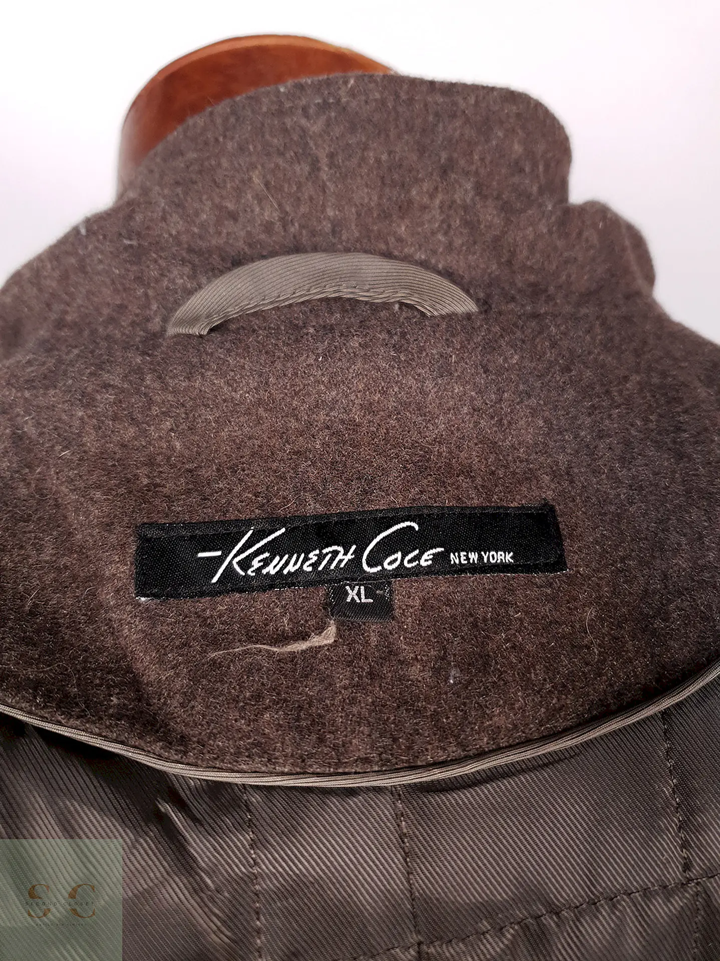 Abrigo Kenneth Cole Café Lana Talla LXL 13