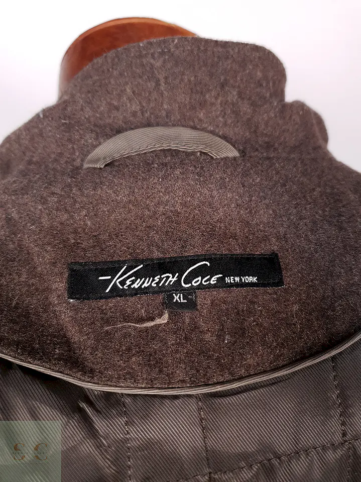 Abrigo Kenneth Cole Café Lana Talla LXL 13