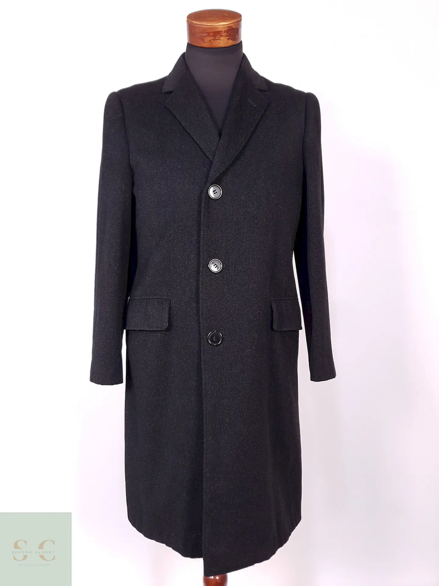 Abrigo Vintage Monti 100% Lana Virgen Grafito Talla S 1