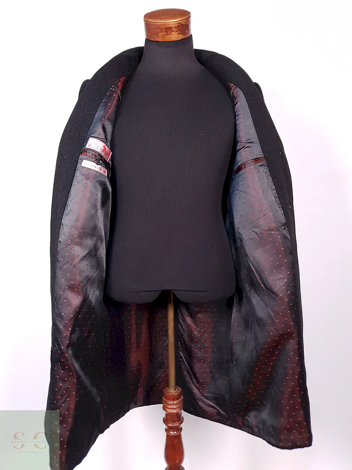 Abrigo Vintage Monti 100% Lana Virgen Grafito Talla S 11