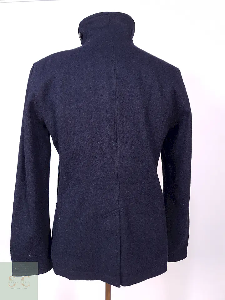 Abrigo Marinero Azul Japonés Coen Worker Unión 70% Lana Talla S 7