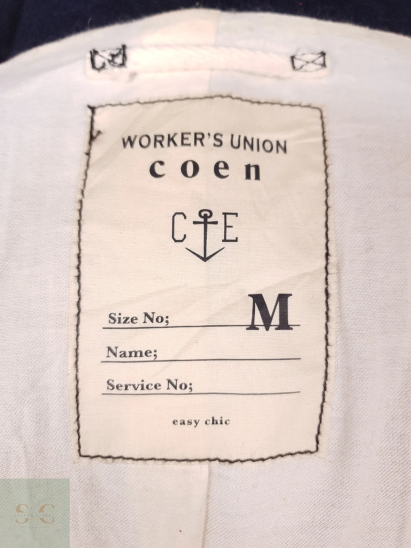 Abrigo Marinero Azul Japonés Coen Worker Unión 70% Lana Talla S 9