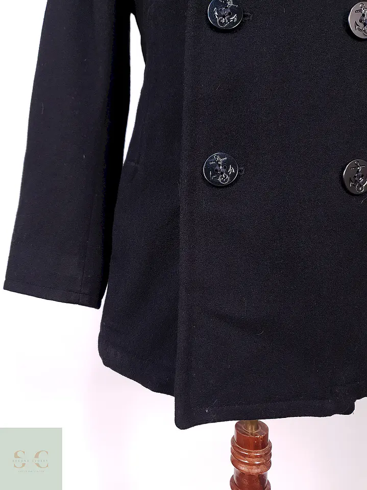 Abrigo Marinero Negro 100% Lana Fuerzas Armadas EEUU Talla M 2