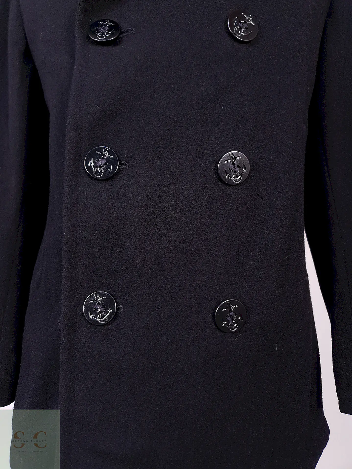Abrigo Marinero Negro 100% Lana Fuerzas Armadas EEUU Talla M 3