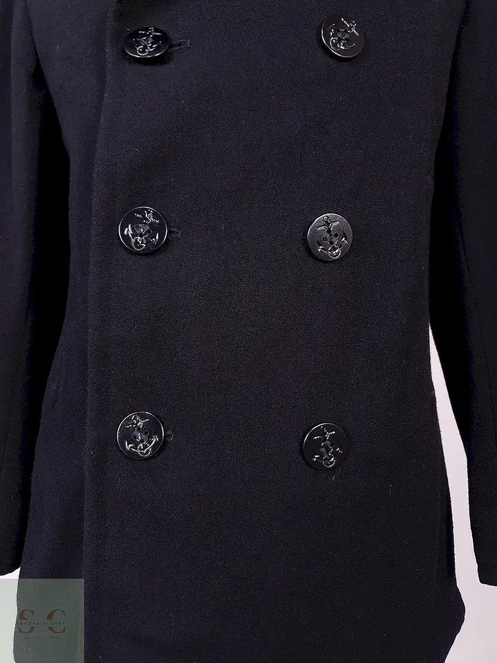 Abrigo Marinero Negro 100% Lana Fuerzas Armadas EEUU Talla M 3