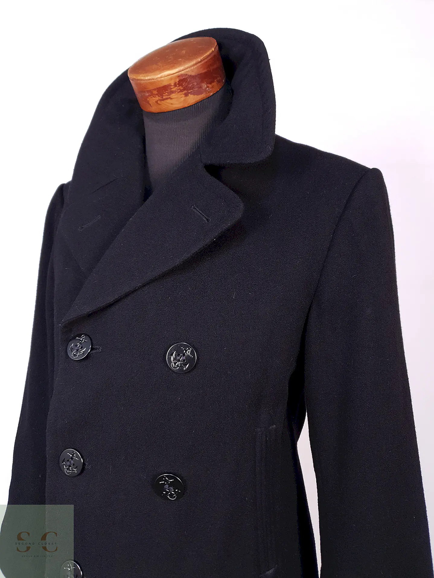 Abrigo Marinero Negro 100% Lana Fuerzas Armadas EEUU Talla M 5