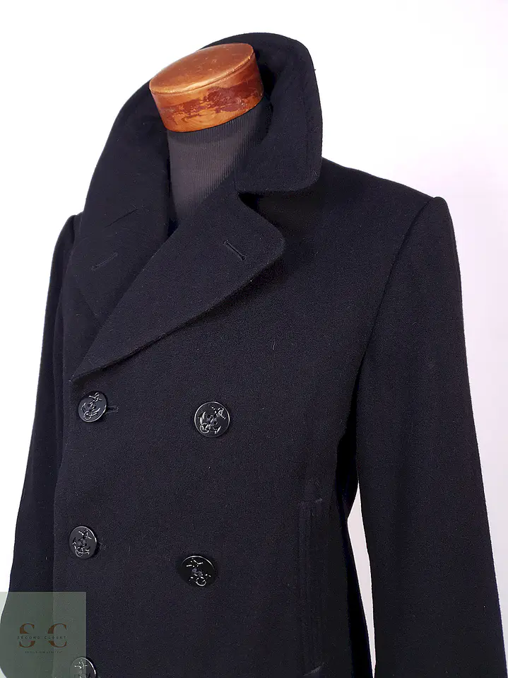 Abrigo Marinero Negro 100% Lana Fuerzas Armadas EEUU Talla M 5
