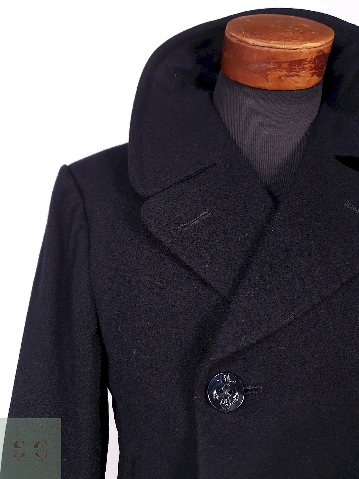 Abrigo Marinero Negro 100% Lana Fuerzas Armadas EEUU Talla M 7