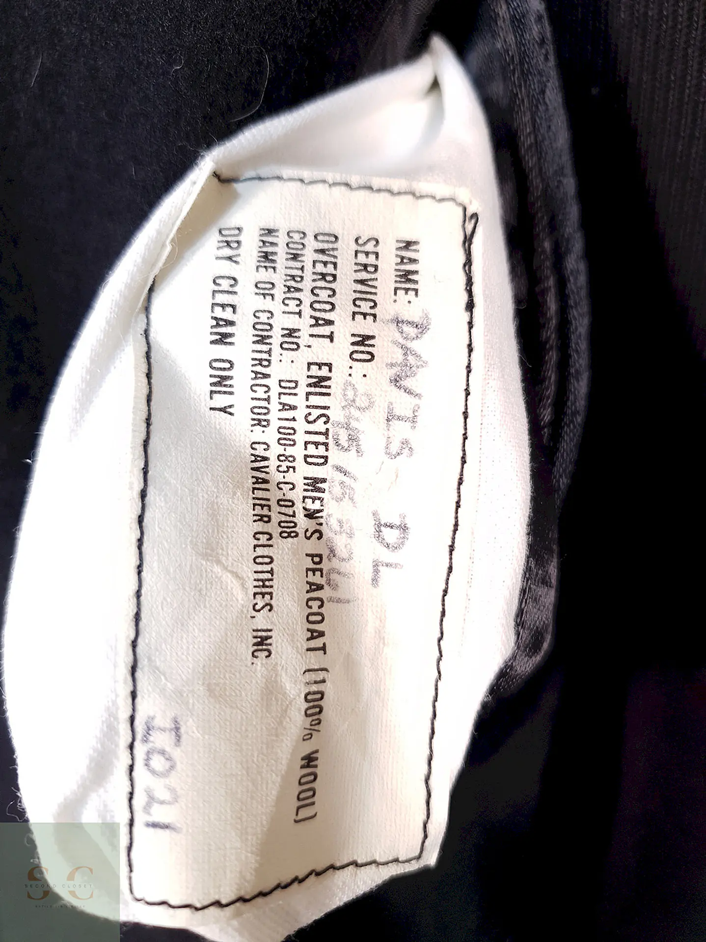 Abrigo Marinero Negro 100% Lana Fuerzas Armadas EEUU Talla M 11