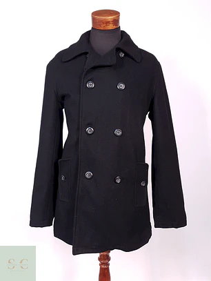 Abrigo Cruzado Negro Guess Lana Talla L