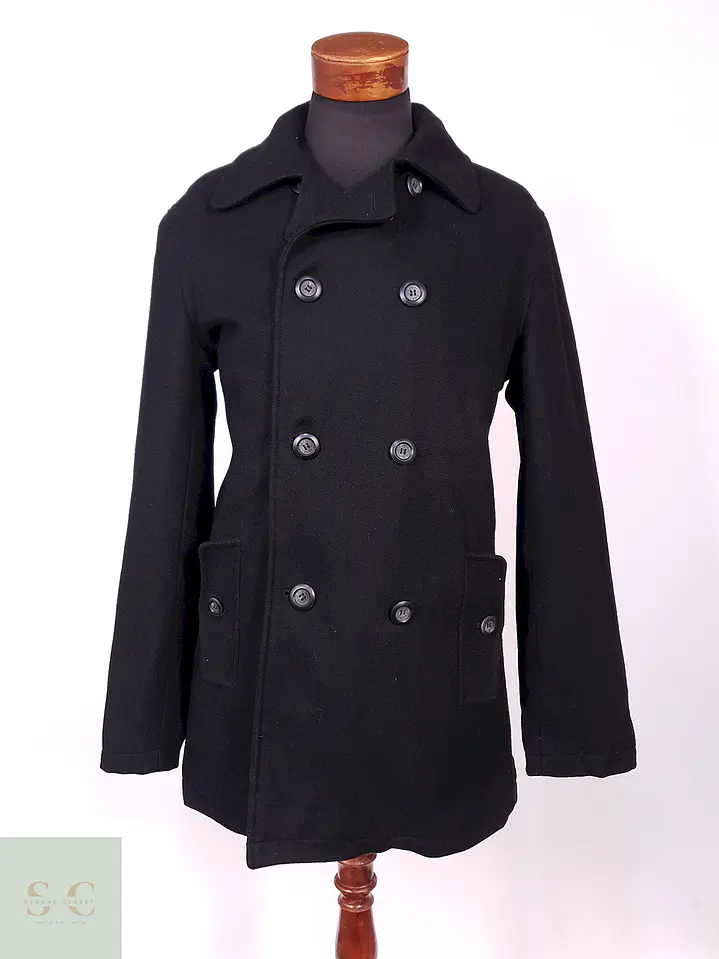 Abrigo Cruzado Negro Guess Lana Talla L 1