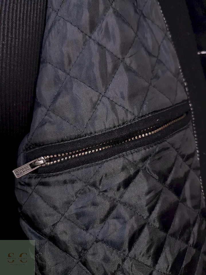 Abrigo Cruzado Negro Guess Lana Talla L 9
