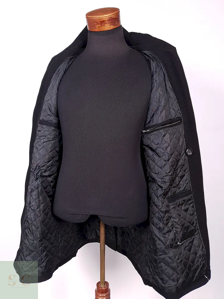Abrigo Cruzado Negro Guess Lana Talla L 11