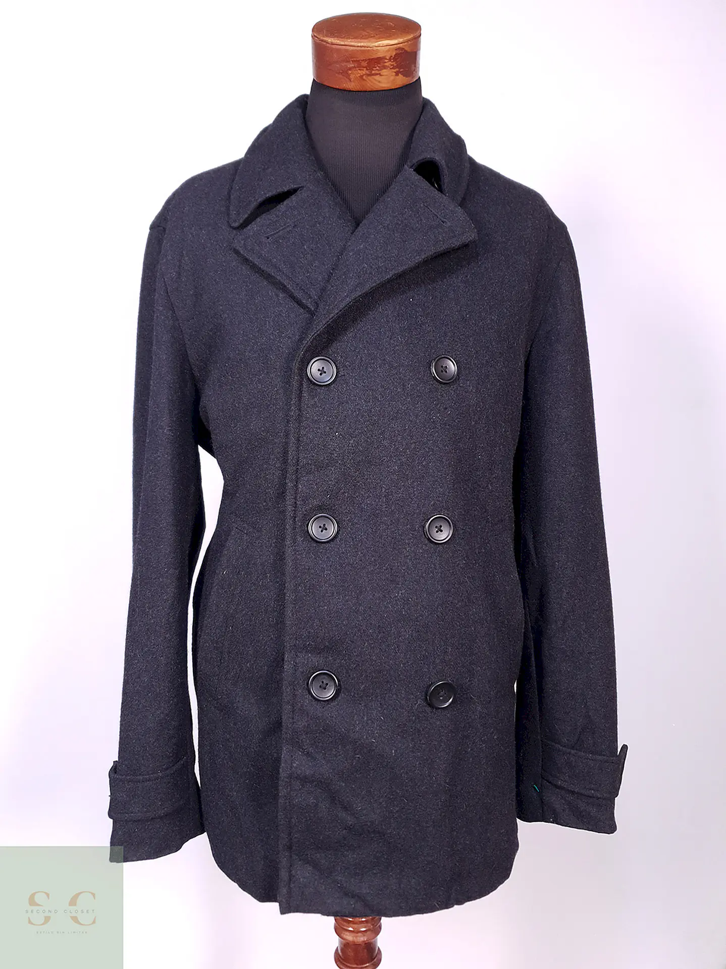 Abrigo Marinero Plomo Clairborne Wool Blend Talla LXL 1